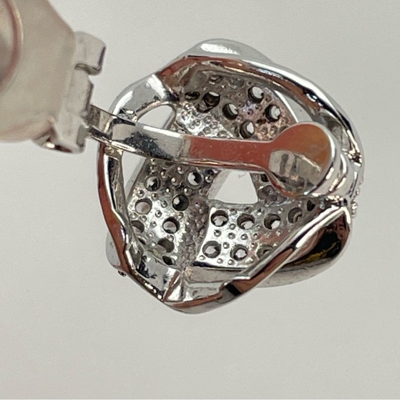 CRYSTAL Knot Clip On Earrings - Picture 6 of 10